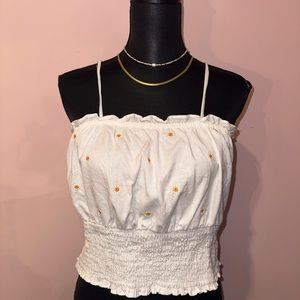 Ruffle Spaghetti Strap Daisy Top